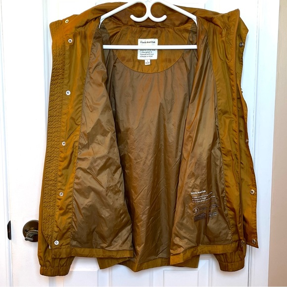 Frank & Oak Unisex Mustard Hooded Windbreaker Jacket - Picture 7 of 16